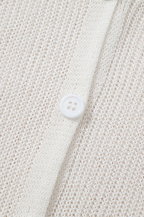 Ribbed Knit Bell Sleeve V-Neck Button Front Cardigan Sweater